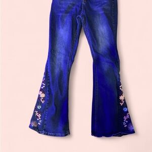 Floral Embroidered Blue Jeans